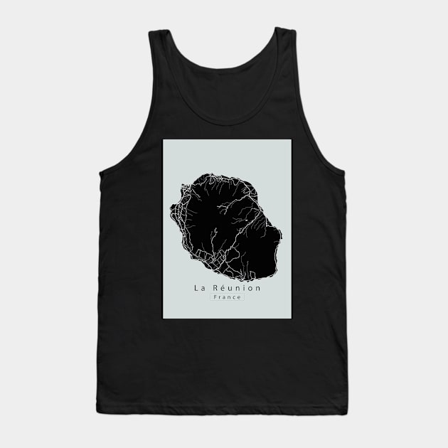 La Reunion France Island Map dark Tank Top by Robin-Niemczyk